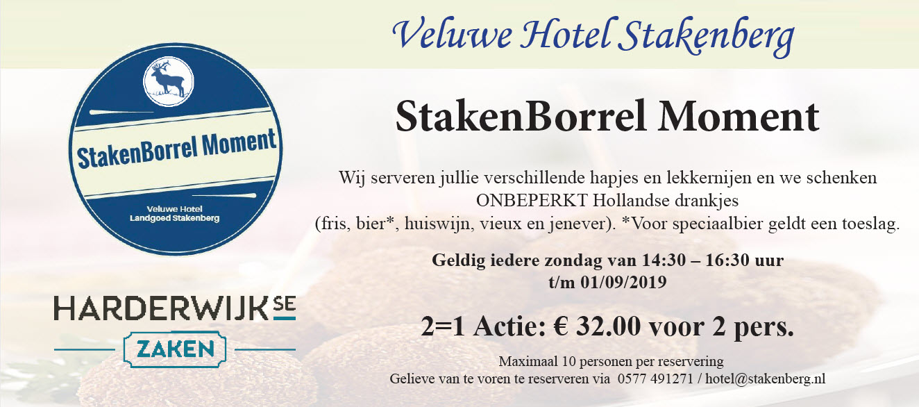 Stakenborrelmoment Veluwe Hotel Stakenberg Elspeet