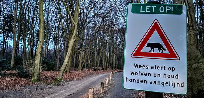 Waarschuwingsbord wolven