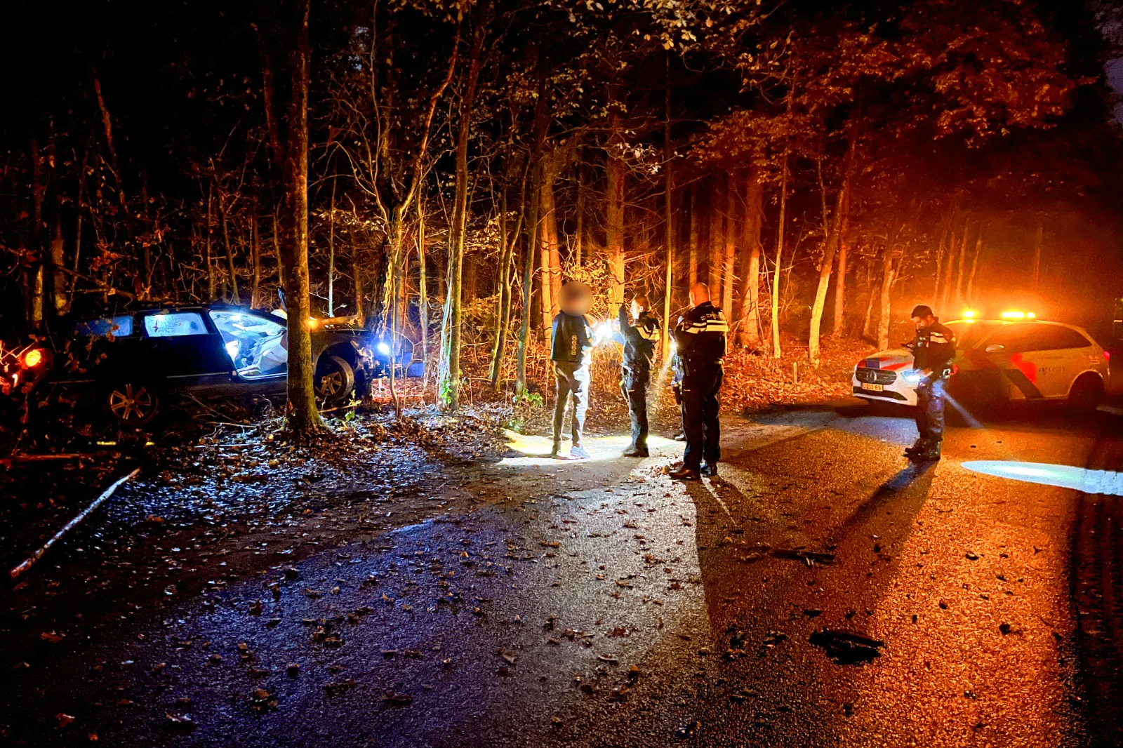 Auto in bos Staringlaan Ermelo