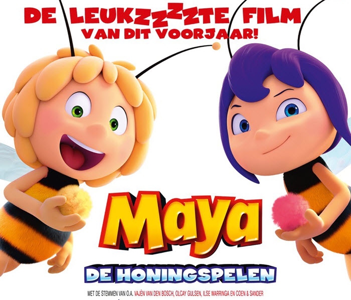 13 Februari en 15 februari peuterbios met de film Maya: de honingspelen