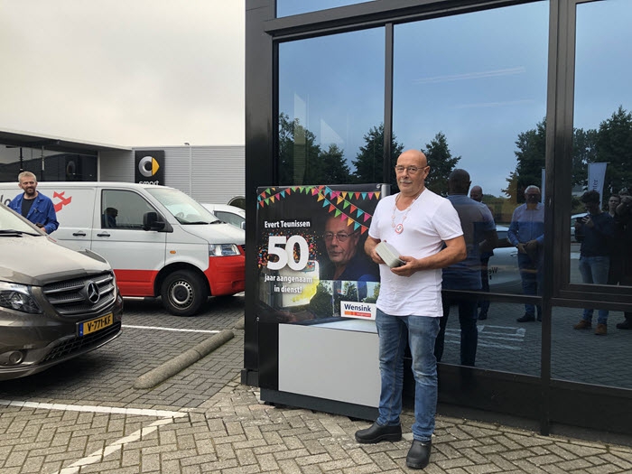 Evert Teunissen viert 50-jarig jubileum bij Wensink Harderwijk