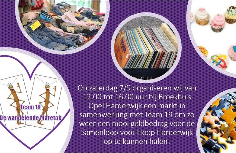 Broekhuis Opel Harderwijk organiseert een markt voor SamenLoop voor Hoop