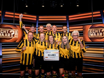 DVS'33 Ermelo wint € 2.083,00 in SBS6 programma Echt Waar?!