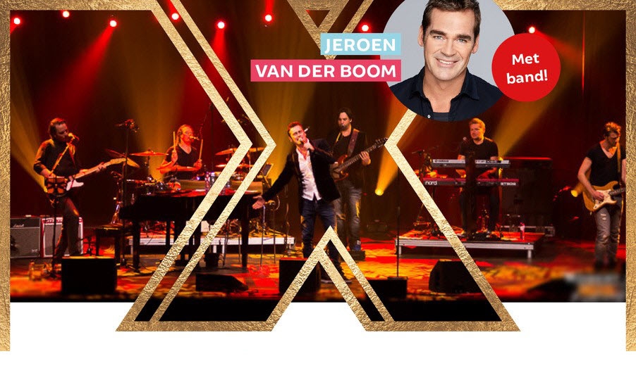 Exclusieve dinershow met een live optreden van Jeroen van der Boom met band, Stefan Storm en Ruud Versteeg