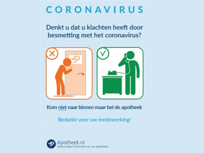 Apotheken bereiden zich voor op Corona virus