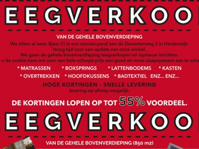 Leegverkoop bovenverdieping bij Slaaphof Harderwijk