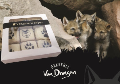 Veluwse Wolfjes een witte bonbon met 'n crispy vulling
