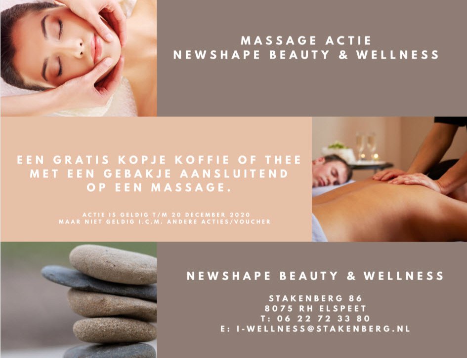 Plak opnieuw Extreem adopteren Massage actie: Newshape Beauty & Wellness - Ermelosezaken.nl