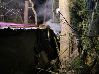 Brand in een kleine sauna aan de Horsterweg in Ermelo