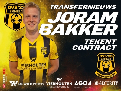 Joram Bakker stroomt door vanuit jeugdopleiding naar A-Selectie DVS'33 Ermelo