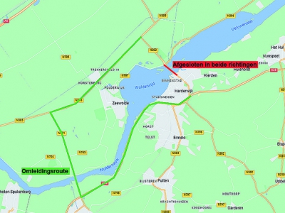 Aquaduct N302 afgesloten voor autoverkeer