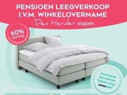 Nog twee weken Pensioen leegverkoop bij Beddenspecialist Den Herder!
