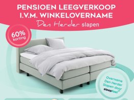 Nog twee weken Pensioen leegverkoop bij Beddenspecialist Den Herder!