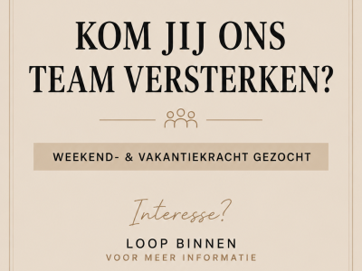 Mr. Jo by Germano is op zoek naar een weekend- & vakantiekracht