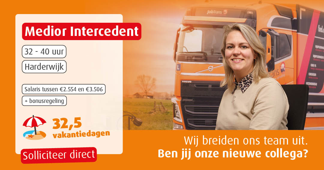 Medior Intercedent Transport en Logistiek | 32 - 40 uur Locatie: JobTrans Harderwijk